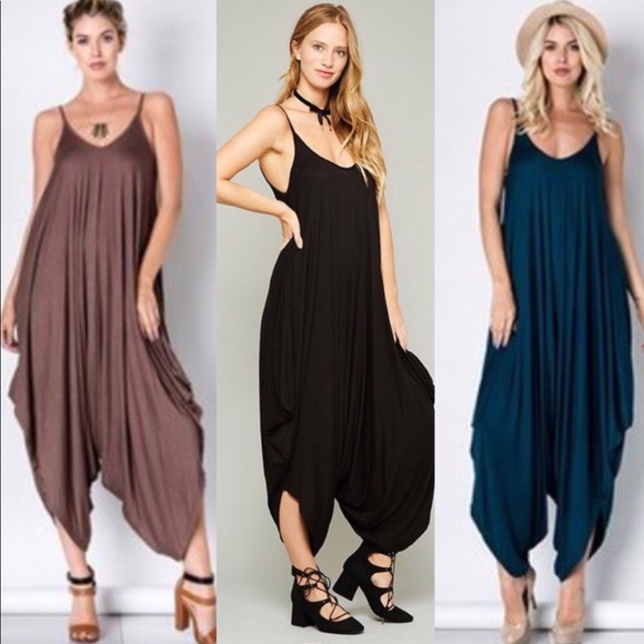 Harem Jumpsuit in Black. - Picture 2 of 2